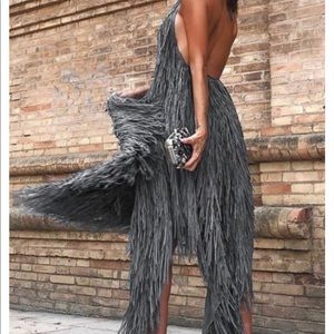 Brand New Gray Fringe Dress
